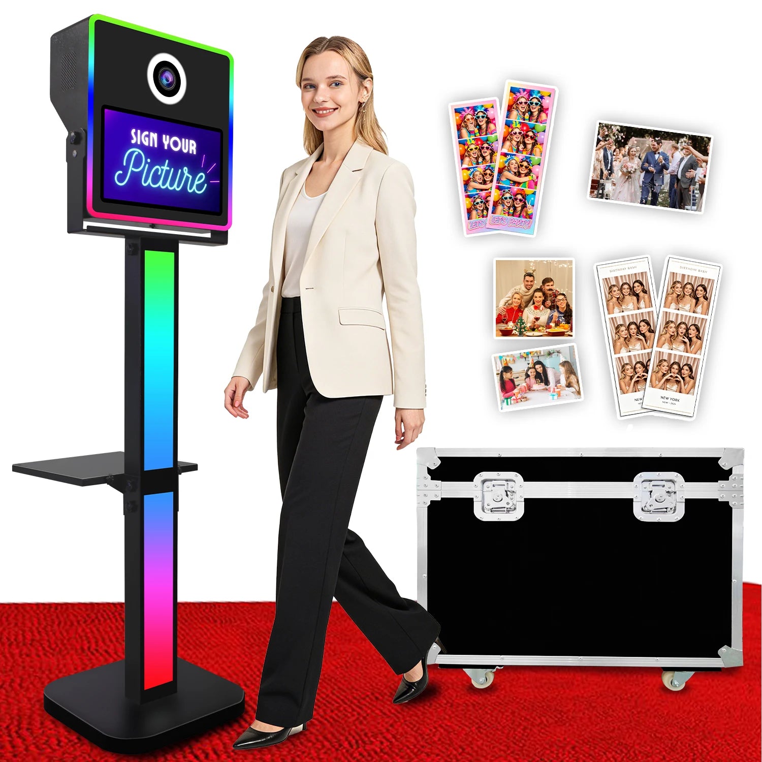 New Technology Selfie Photo Booth Machine Compatible With Printer 15.6 Inch Touch Screen DSLR Photobooth Shell for Wedding Party