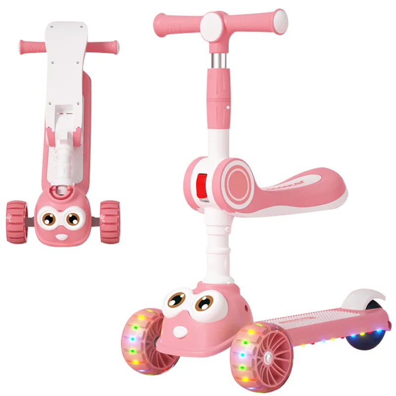 Competitive Price Baby Ride on Car Foldable Children's Kick Scooter Light-Up 3 Pu Wheel Kids Scooter With Seat