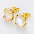 925 Sterling Silver Genuine rainbow Moonstone Statement Fashion Earrings 2023
