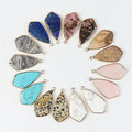 Natural Crystals Big Pendant and Charm Large Polygon Gemstone Stone Pendants Charms for NECKLACES Jewelry Making
