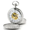 Smooth Retro Hand Wind Double Smooth Roman Mechanical Pocket Watch
