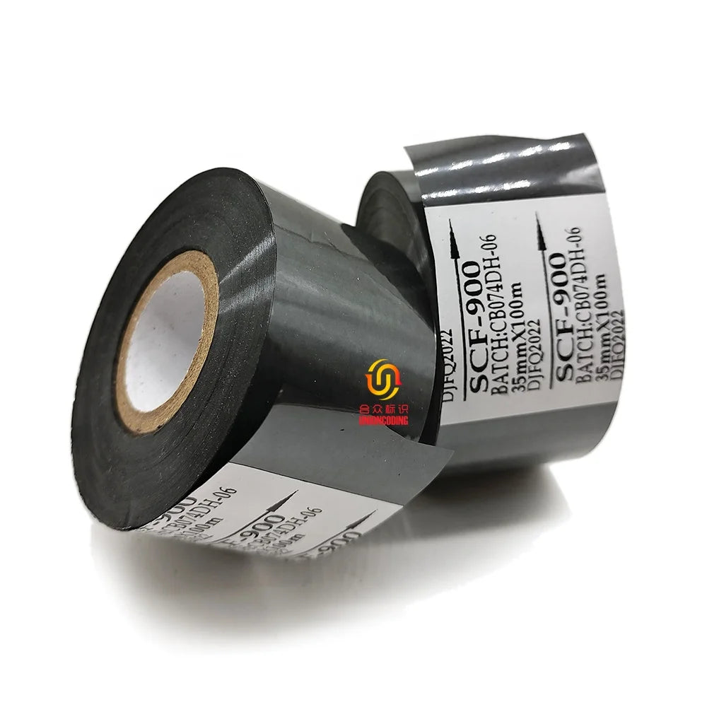 UNIONCODING  Best Price Coding Ribbon Black 35mm 100m Hot Stamping Foil Ribbon Holographic