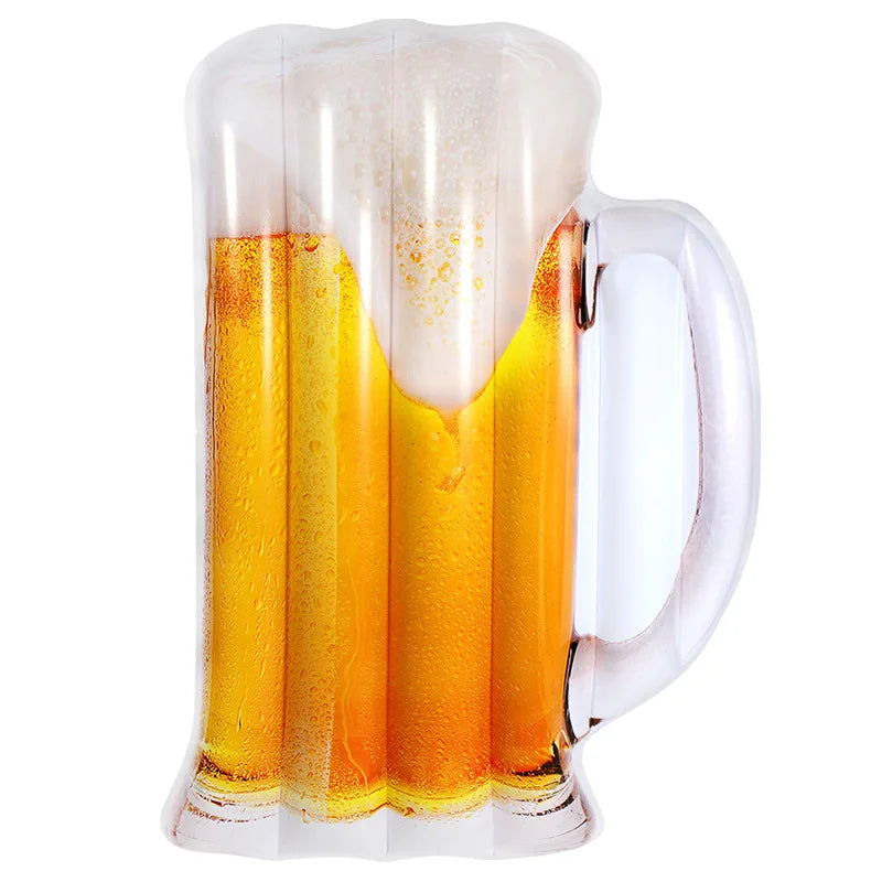 Inflatable Beer Glass Pool Float Durable Plastic Blow up Beer Mug Water Swimming Lounge Island