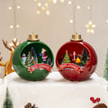 Nicro New Creative Village Houses Resin Crafts with Rotating Tree and Music Led Light up Toys Merry Christmas Home Decoration