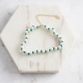 RINNTIN GMB64 Hot Selling Stretch Turquoise Shell Pearl Bead Bracelets Boho Beaded Bracelet for Women Jewelry