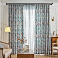 American Country Style Printed Blue Floral Curtain Fabric Printed Curtain Fabric for Living Room and Bedroom