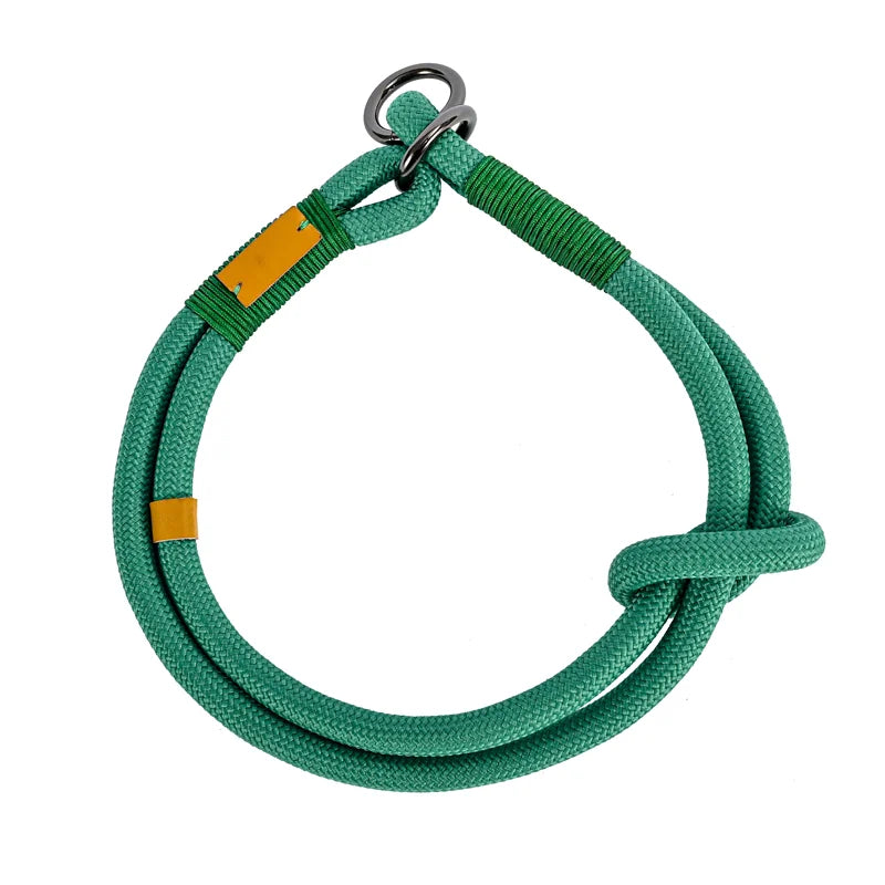 Durable Polyester Rope Pet Dog Collar Custom Easy Adjustable Slip Rope Dog Collar Designer Knotted Fashion Dog Collar