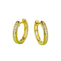 925 Sterling Silver Round Ice Flower Cut Moissanite Ladies Hoop Earrings 18K Gold Plated Fashion Jewellery