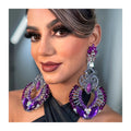New Arrival Exaggerated Extra Large Shiny Pendant Earrings Jewelry Long Shining Rhinestone Earrings for Women