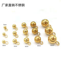 Gold Steel Metal Ornament Buckle Accessories Stainless Steel Pendant  Ball Welding Ring DIY Bracelet Pendant