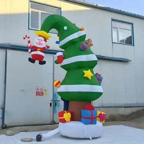 Christmas Inflatable Christmas Tree With Gift Gags Santa Claus Star Outdoor Yard Party Decoration Blow up