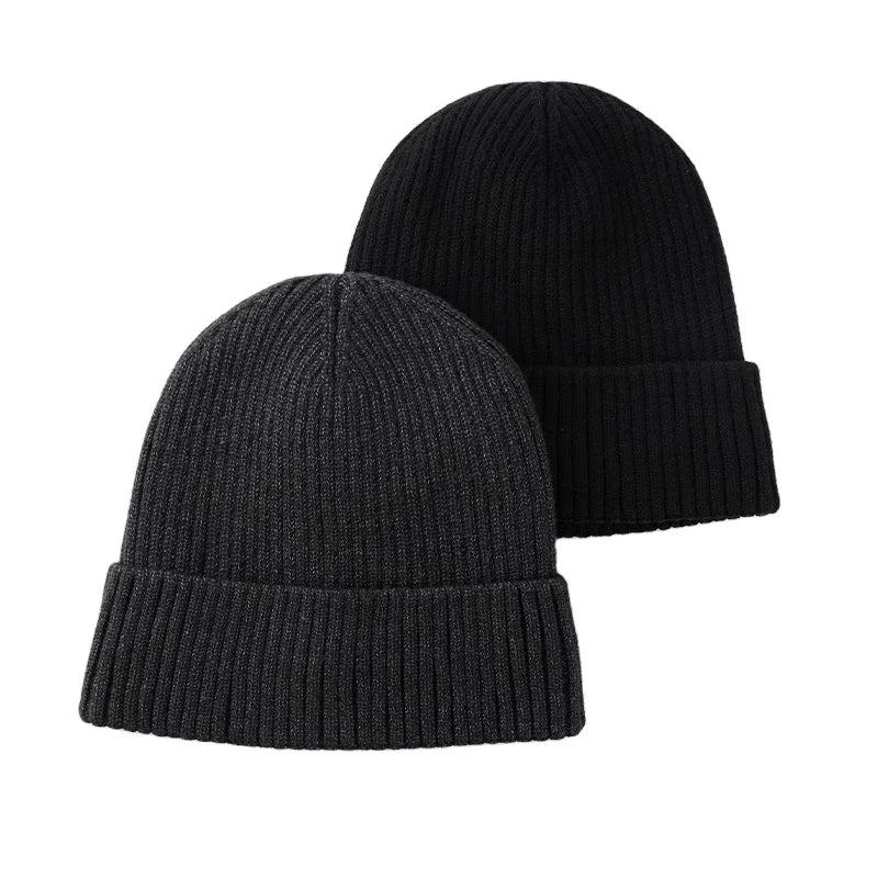 Custom logo Fashion Casual Style Acrylic Plain Winter Warm Man Knitted Beanie Hats