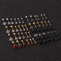 ZF 2-5mm Simple Round Cz Stainless Steel Barbell Studs Earrings Helix Tragus Piercing CZ Ear Stud Colors Cartilage Earrings