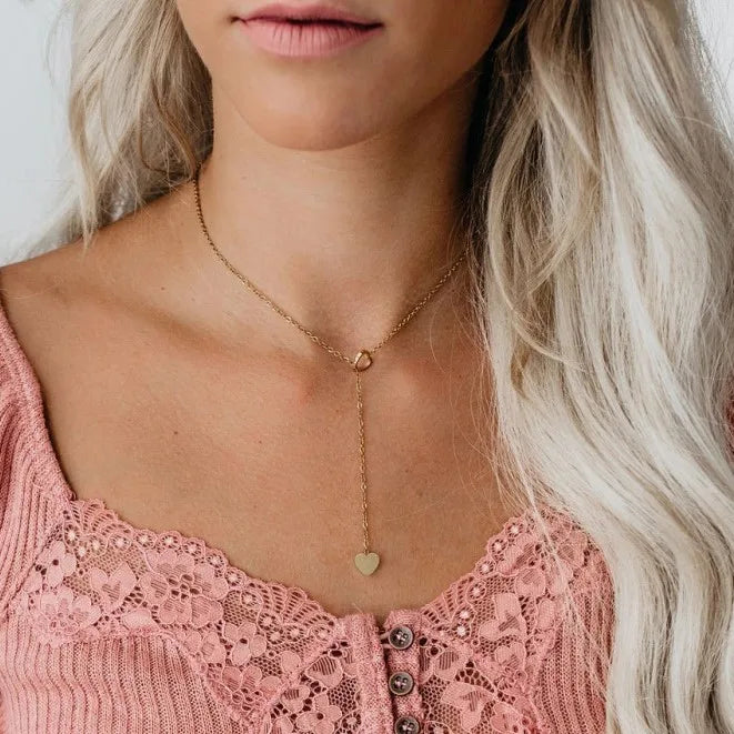 Wholesale Cheap Double Silver Gold Heart Toggle Necklace