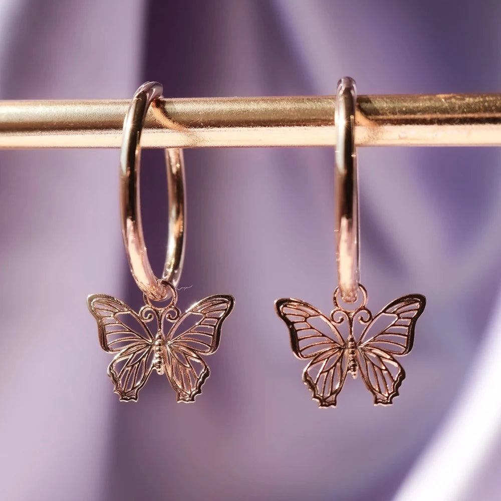 Huitan Exquisite Butterfly Earrings for Women Romantic Engagement Party Lovely Girls Lady Sweet Drop Earrings
