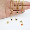 Birthstone Charms Necklace Collar De Moda Stainless Steel Birthstone Charm Paperclip Chain Necklace Gold Rope Chain