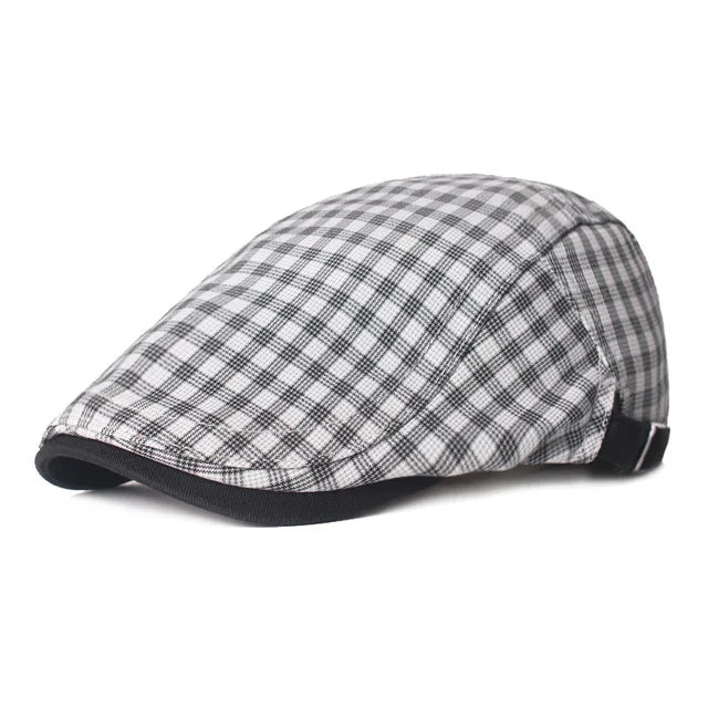 Men Women Plaid Berets Cap Hat Ivy Newsboy Flat Cap Artist Painter Hat Peaky Adjustable