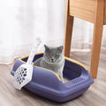 Fashion Durable Cat Litter Box Anti-cracking Semi-enclosed Removable Cat Litter Box