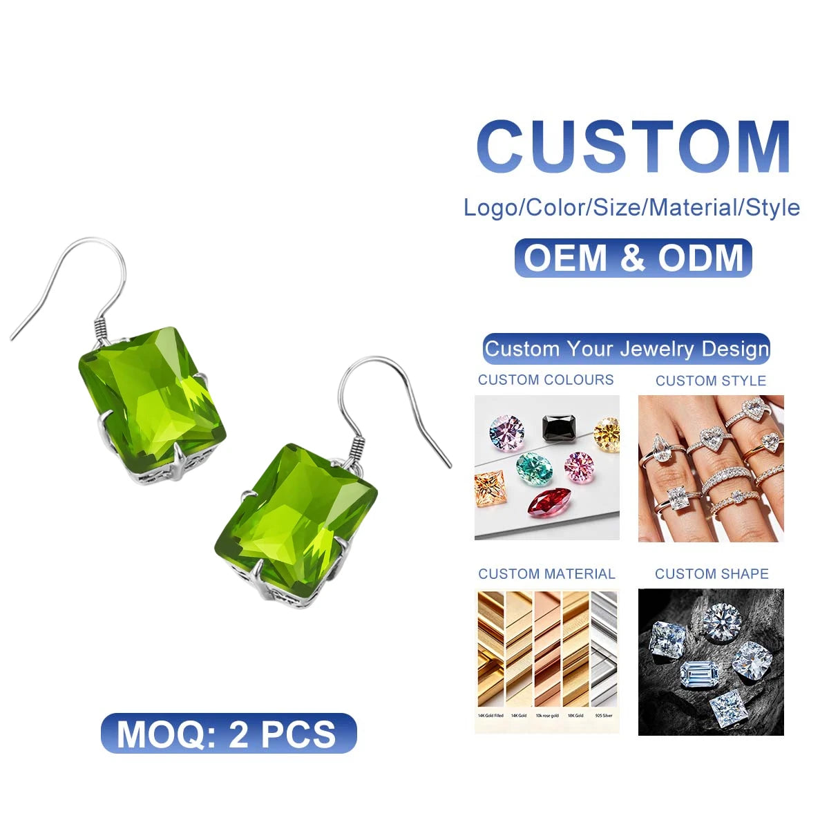 Designer Style Fine Jewelry Cocktail Party Bijoux Femme 12 Colors Birthstone Peridot Sterling Silver Earrings Women
