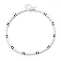 Hot Selling Fashion Bohemian Style Soft Clay Spliced Wood Chips Versatile Black White Necklace for Men