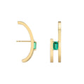 Laodun Hot Selling Fine Jewelry S925 Huggie Earrings Geometric Minimalist Crystal Zircon Sterling Silver Earrings Vermeil