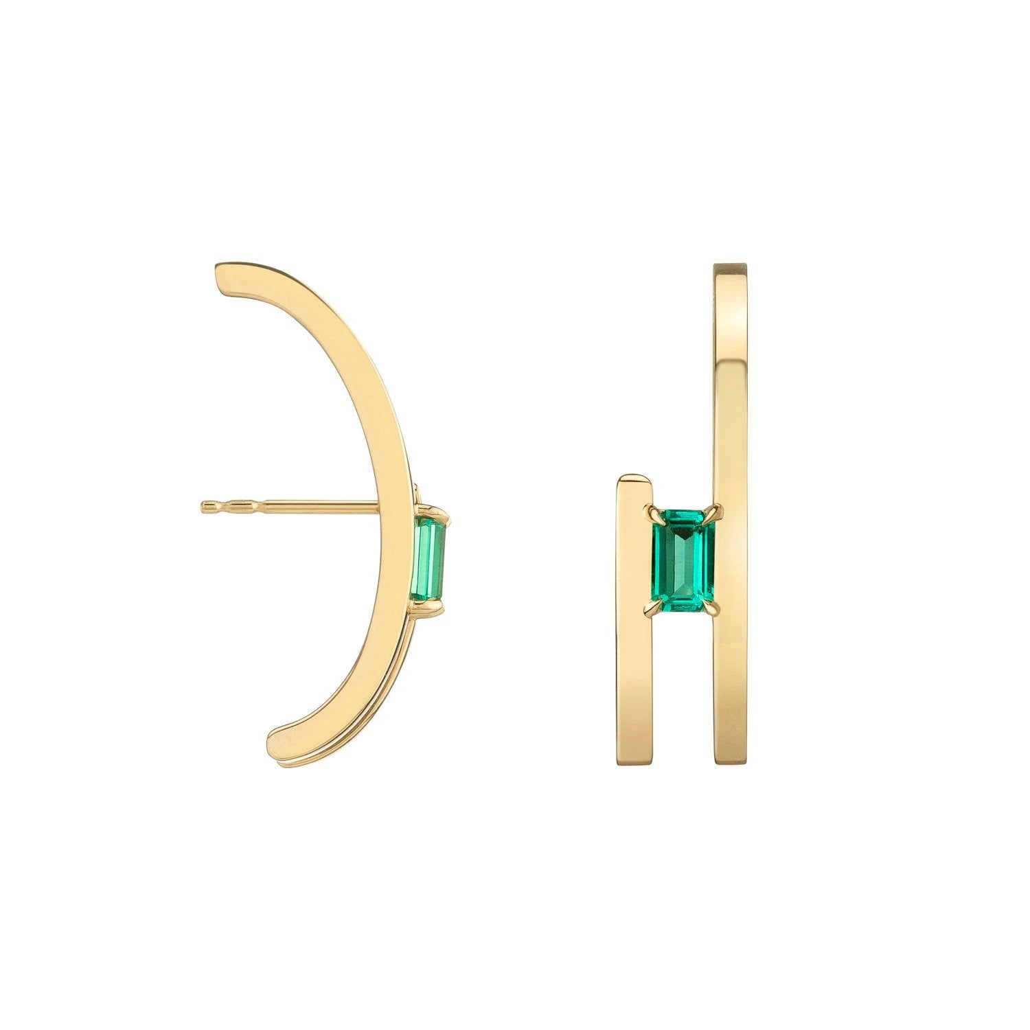 Laodun Hot Selling Fine Jewelry S925 Huggie Earrings Geometric Minimalist Crystal Zircon Sterling Silver Earrings Vermeil