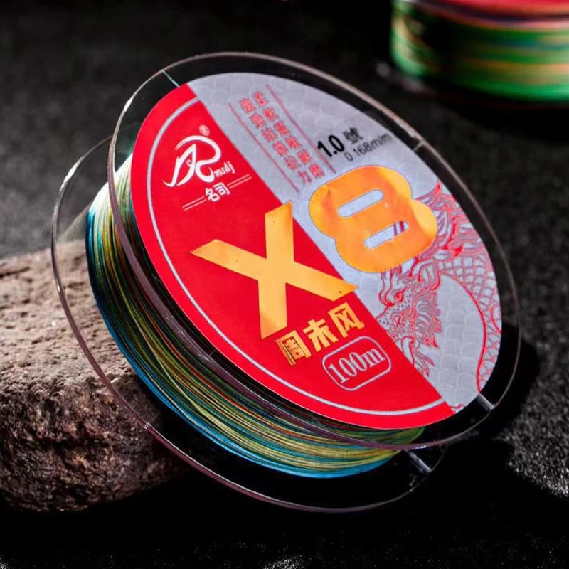 Wholesale Imported 100M PE Braided Fishing Wire X4 X8 Strand for Sea River Lake Stream Fishing