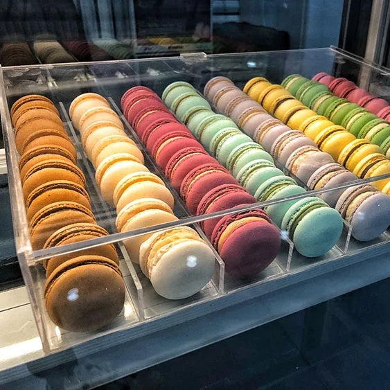 clear Acrylic Macaron Display case with Sliding Door