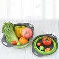 Eco-Friendly Foldable Silicone Kitchen Storage Baskets for Fruit and Vegetable Drainage Home Use