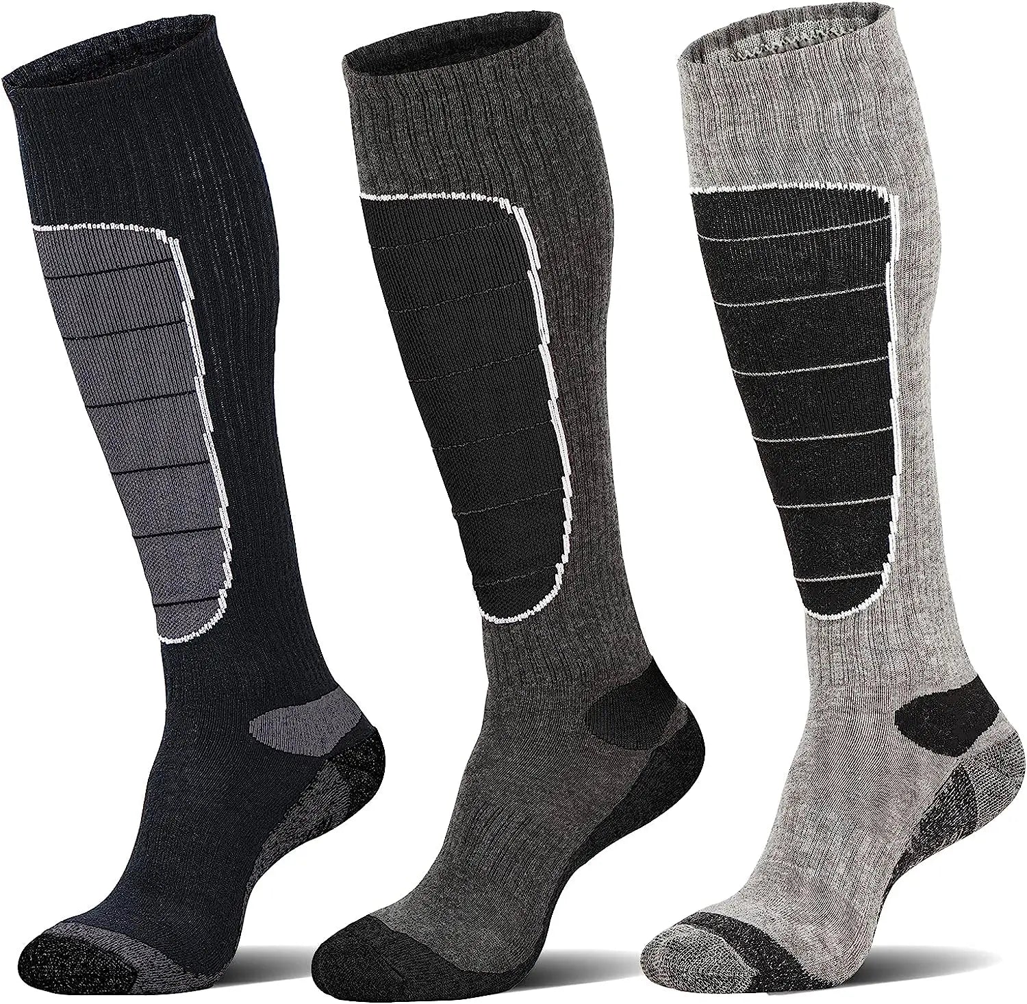 Xinanghui Merino Wool Ski Socks Cold Weather Socks for Snowboarding Snow Winter Thermal Knee-high Warm Socks