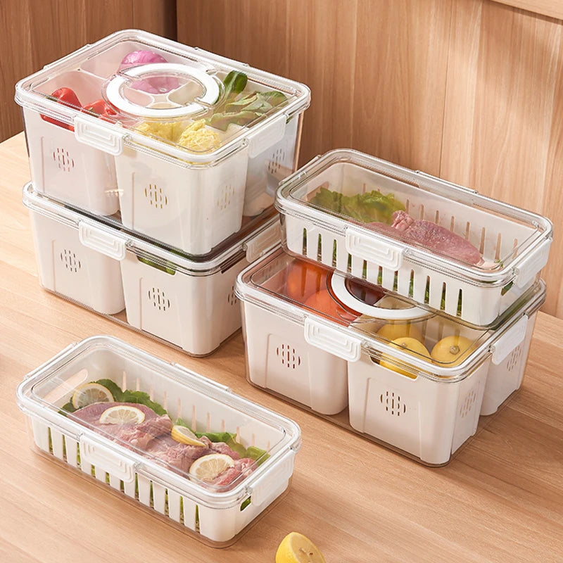 BPA-Free Home Kitchen Pantry PET Plastic Food Storage Container Box Easy-Lock Lid Airtight Set Plastic Type for Food Storage