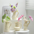 Creative Relief Cream Style Ceramic Vase High-End Donut for Home Decoration Fresh Hydroponic Flowers Arrangement Matt for Living