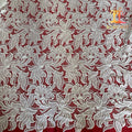 New Style Chemical Polyester Guipure Embroidery Organza Laser Bridal White Lace Fabric XM-WL0149