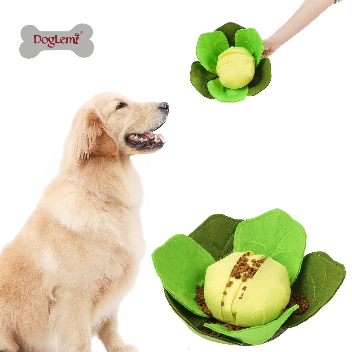 China Manufacturer's Slow-Eating Squeaky Cabbage IQ Dog Interactive Bowl Pet Chew Toys Cute Interactive Dog Toy