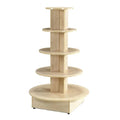Custom Round Design 4-Shelf Eco-Friendly for Modern Wooden Clothing Display Rack with Storage for Clothes Stores