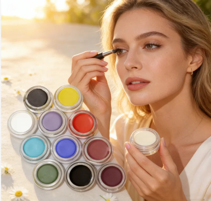 Private Logo 12-Color Vegan Cruelty-Free Gel Cream Eyeliner Long-Lasting Waterproof Liquid Eye Makeup Colored Eyeliner