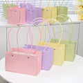 JOYWOOD Colored Macaron Handbag Plaid Trapezoidal Textured square Bag Gift Bag with Hand Gift Bag Wholesale