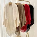 Shawl Cloak Cloak Coat Loose Autumn and Winter Korean Version New Wool Collar Knitted Cardigan