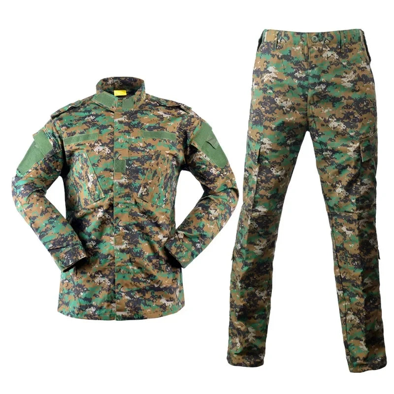 Customize Outdoor Men's Digital Camo Rip-stop Breathable Training Suit ACU Uniform