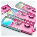 Natural Lashes Supplies 3D Fluffy Full Strip False Eyelashes Custom Faux Mink Eye Lashes