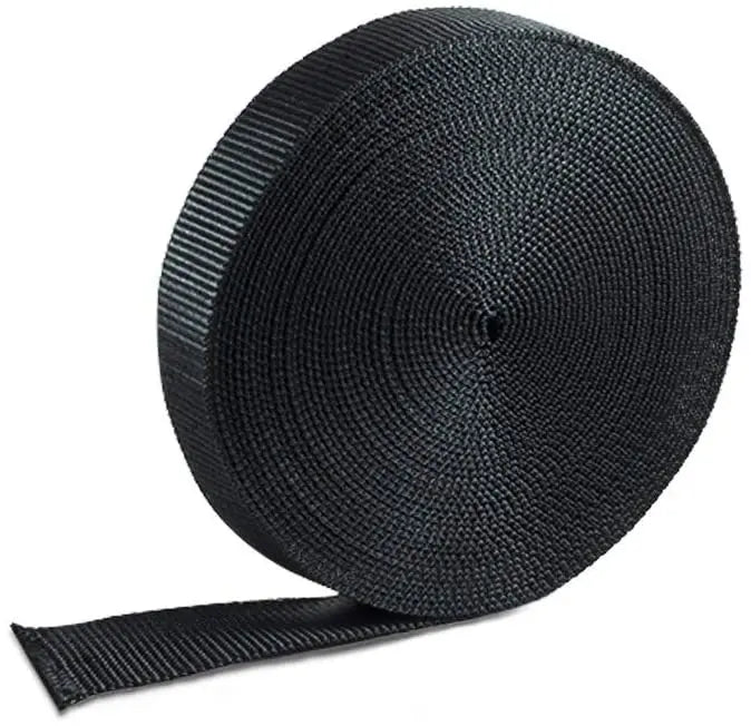 High Quantity Black Polyester Corded Woven Strapping for Pet Service Application