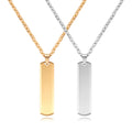 Stainless Steel Inspire Square Necklace Customized Inspired Named Logo Engraved Tag Bar Pendant Necklace for Men Women