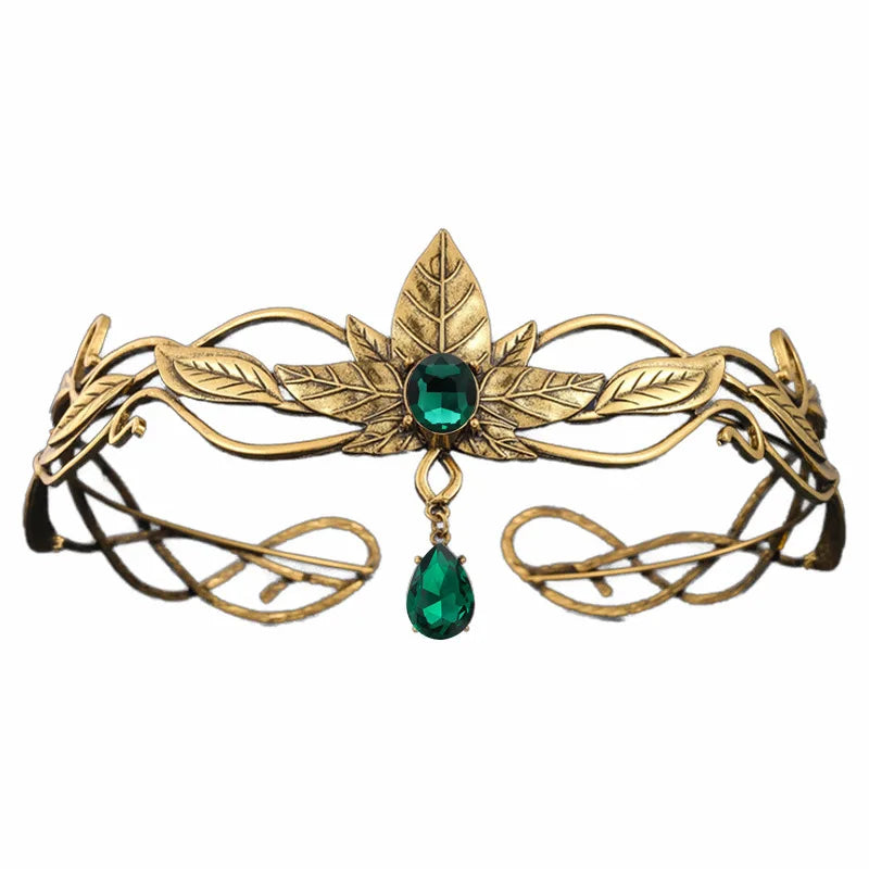 New Vintage Women and Girl Headpiece Cosplay Forehead Jewelry Alloy Retro Leaf Headband