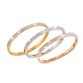 High-End Stainless Steel Girls' Full-Diamond Bracelet Exquisite Ins Style No-Fading Diamond  Generous Elegant Fashion Bangles