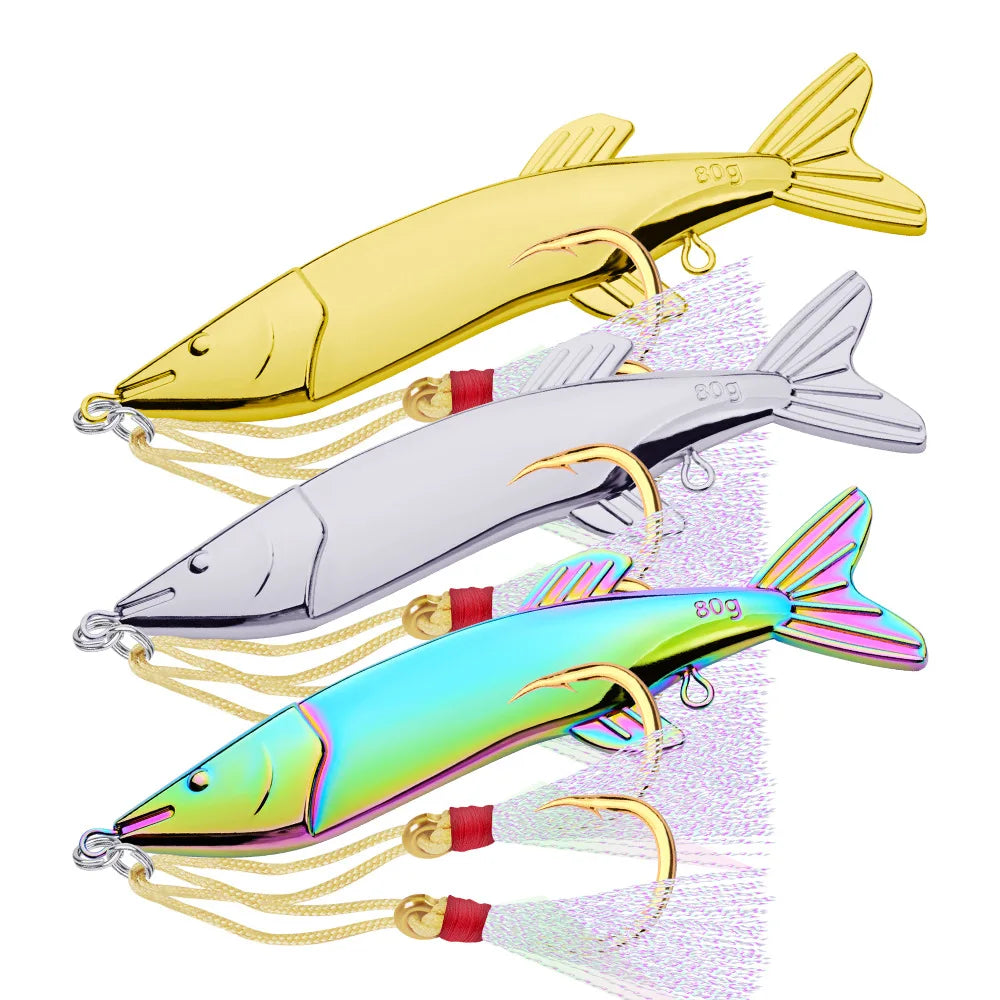 VIB Vibration Lure 80g Sinking Hard Bait Chatter Vibe Deep Diving Trolling Lure Vib Metal
