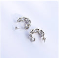 Hot Selling Women Stainless Steel 18K Gold Plated Braided Twisted Chain Stud Earrings