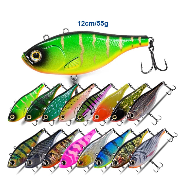 Weihai GS Factory Direct 12cm 55g Vibration Lipless Crankbaits Vib Fishing Lures with Sharp Hooks