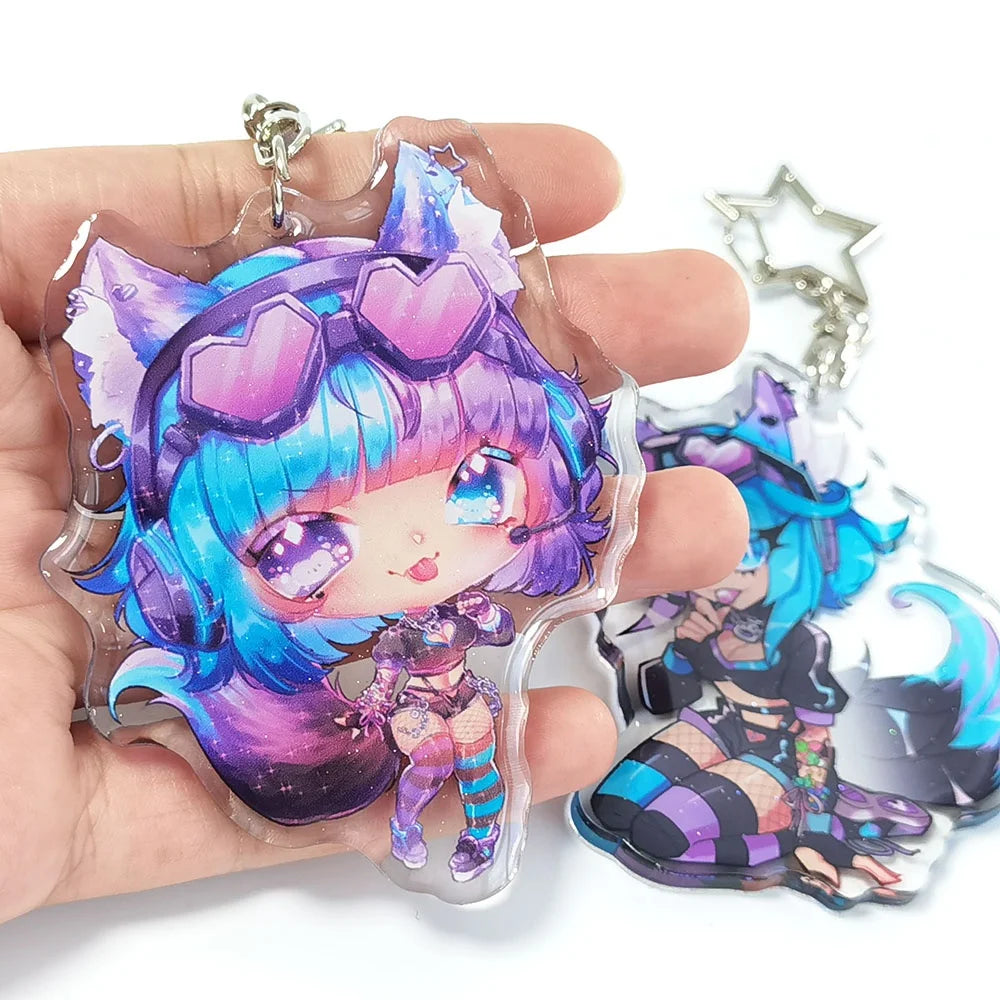 Custom Design Decorative Acrylic Glitter Charms Epoxy Keychain with Resin