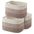 Large Natural Cotton Rope Basket Woven Storage Basket for Blanket Toys Pillow Basket
