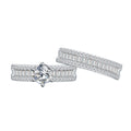 Fashion Vintage Diamond Zircon 925 Sterling Silver Ring Sets Geometric Rings Jewelry Women Ladies Jewelry Sets